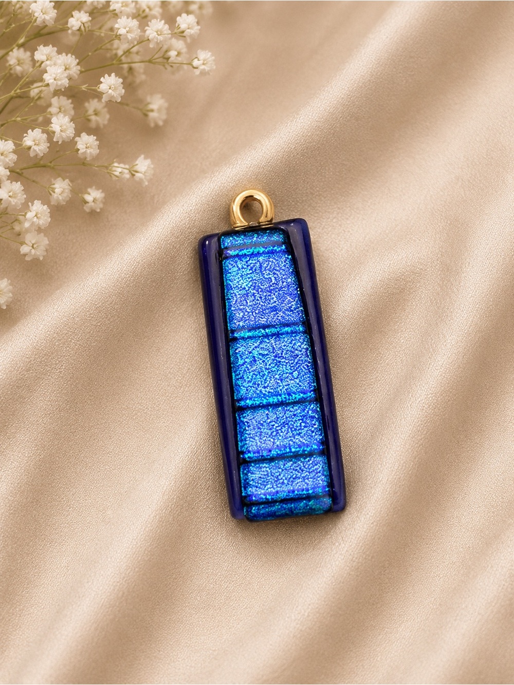 Dichroic Glass Blue Pendant
